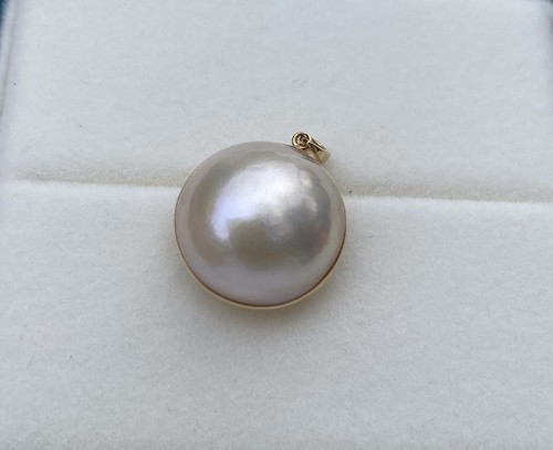 18k gold saltwater mabe pearl - mabe,