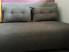 Grey regular size sofa bed - 2