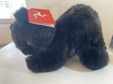 Vintage Isle Of Man Manx Black Cat Plush With Tags