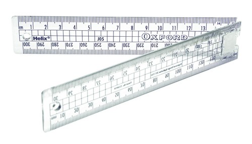 Oxford folding ruler - folding, clear