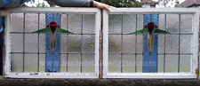 TWO leaded light stained glass