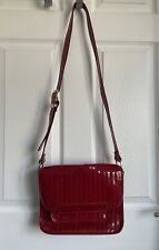 Ladies Deep Red TED BAKER Faux Patent Cross Body/Shoulder Bag