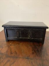 Antique Wooden Coffer Miniature Chest Box Musical - Swiss Movement - Waltz