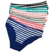6 Pcs Women's Cotton Underwear Sexy Ladies Knickers Striped Briefs Lingerie Pant