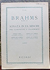 Brahms Sonata in F minor for Clarinet & Piano Ricordi (SMH)