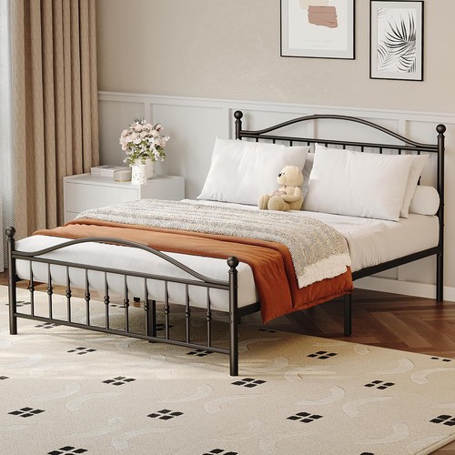 Black metal bed frame - black,