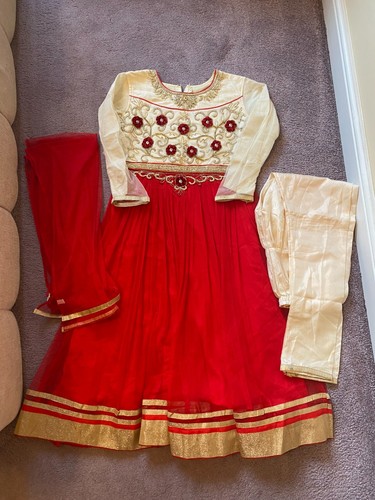 Ladies red and - cream, peice