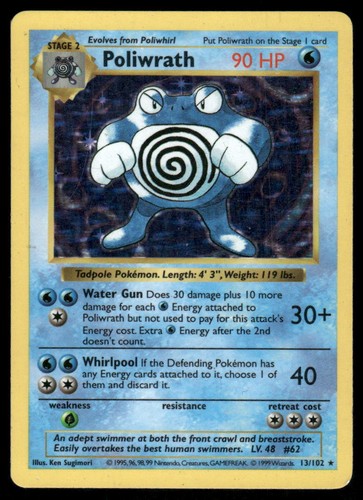 Pokemon cards poliwrath 102 - cards, 13/102