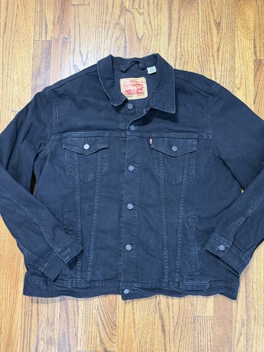 Levi black denim jacket - denim,
