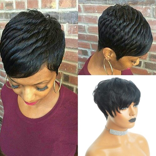 Pixie human hair black - hair,
