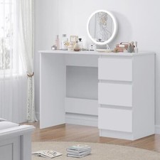 3 Drawers Home Office Dressing Table Desk Bedroom Furniture White or Grey