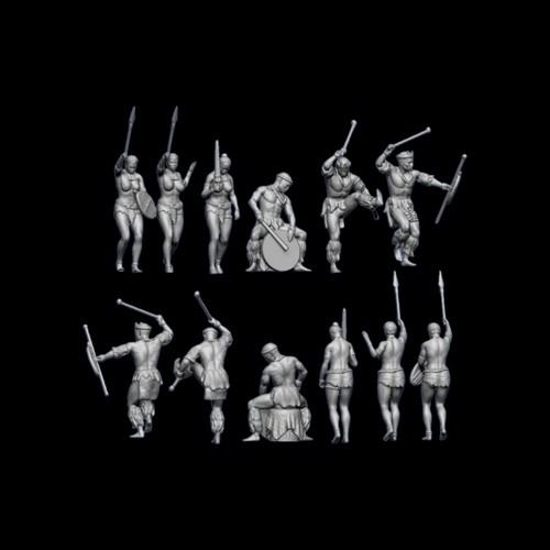 Zulu people tabletop - 1:72,