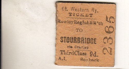 Railway ticket gwr rowley - railway,