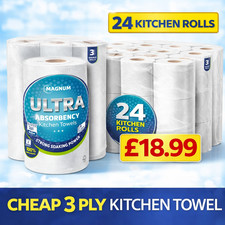 24 Kitchen Rolls 3 Ply Ultra