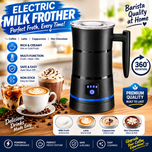 Electric milk frother - 4, in