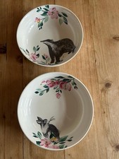 Cath Kidston Pasta Bowls Woodland Animals x 2  (1 x Rabbit & 1 x Badger) 