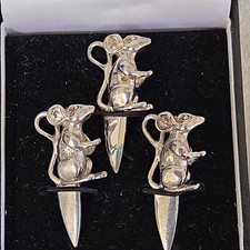 3x "Cheese Mouse" Silver