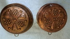 Pair Of Copper Vintage / Antique Jelly, Mousse, Moulds Excellent