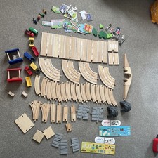 Brio Imaginarium Bigjigs Compatible Train and Road Set Bundle Track and Trains.