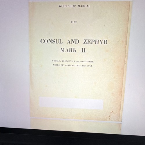 Ford consul zephyr - consul, workshop
