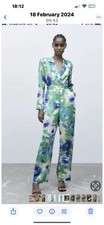 ZARA Floral Satin Long Sleeve
