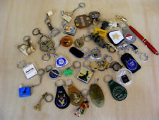 JOB LOT VINTAGE KEY RINGS--25+--BRISTOW HELI-POPE PAUL-CAP GUN-BU AIRWAYS-SHELL-