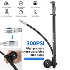 300psi High-pressure Bike Air Pump W/ Gauge MTB Fork/Rear Suspension Shock Pump