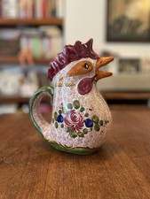 Vintage - Ceramic Rooster /Cockerel Jug - Hand Painted - Cottagecore - Exc Cond