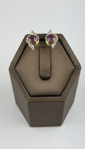 Amethyst and diamond - diamond, 9ct