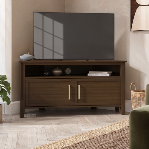 Corner walnut stand with - corner,