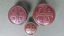 British Army 3 "First Aid Nursing Yeomanry" Uniform Buttons, 24mm, 22mm & 15mm