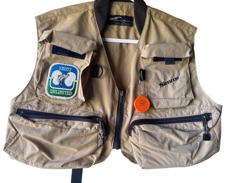Simms fly fishing vest tan - fishing,