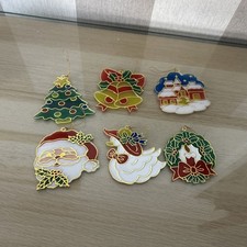 6 Vintage Stained Glass Window Christmas Decorations Hanging Ornaments