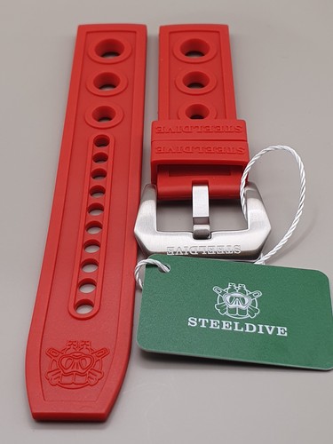 Steeldive red 22mm - red,