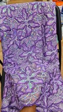 5 Yards French Lace Fabric Material With Sequins. Purple