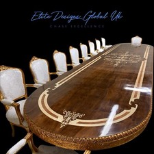 20ft Exclusive Bespoke Louis XVI Palace style Burr Walnut marquetry dining table