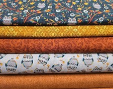 4.5 Metres Bundle 100% Cotton Premium Craft Fabric  Woodland Owls