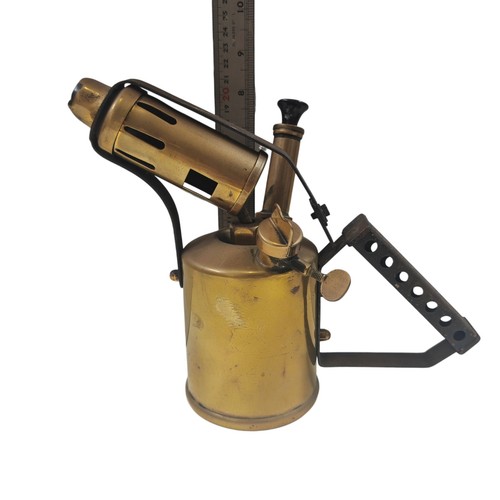 Vintage brass blow torch lamp - vintage,