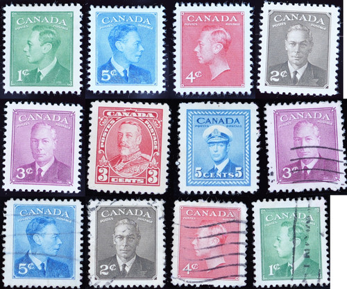 Vintage canada stamps - vintage, george