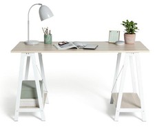 Habitat Home Office Desk - Light Wood Top, lightly used, no marks