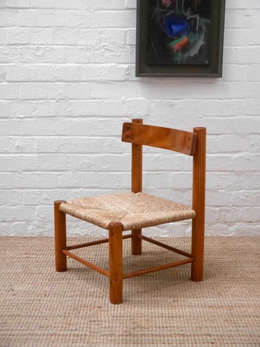 1960s 1970s low pine chair - 1960s,