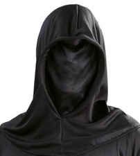 Halloween Black Phantom of Darkness Grim Reaper Executioner Hooded Costume Mask
