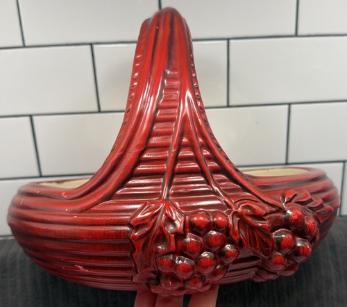 Haegar art pottery red - red, basket