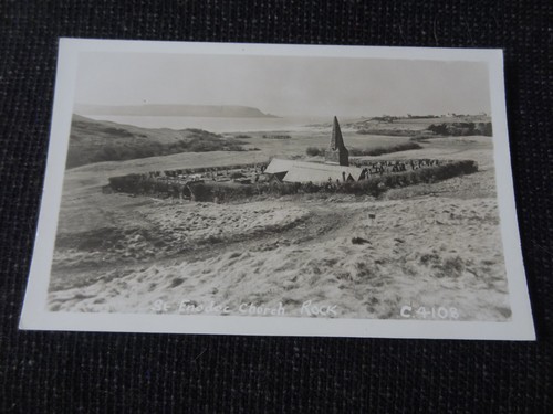 Enodoc church rock postcard - church,