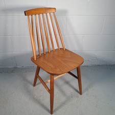 Vintage Mid Century Spindle Stick Back Dining Chair Dark Wood Finish Prop