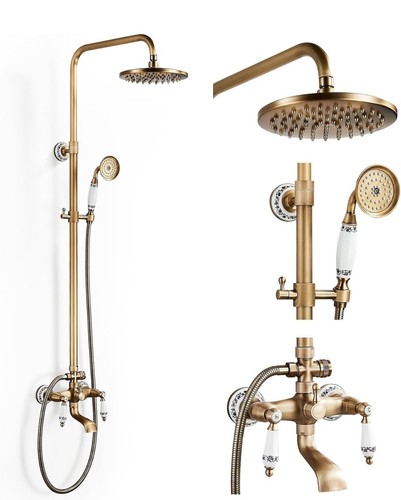 Shower system antique brass - system,