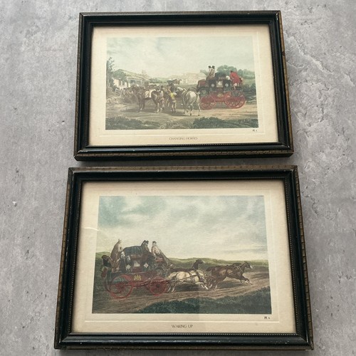 Pair framed antique style - pair,