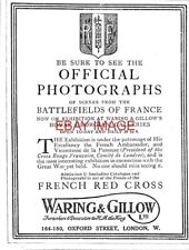 WW1 Advert Waring & Gillow Battlefields of France Photos Small 1916 Print 734/11