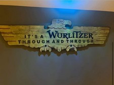 Original wooden Wurlitzer Advertising Sign Wall Hanging