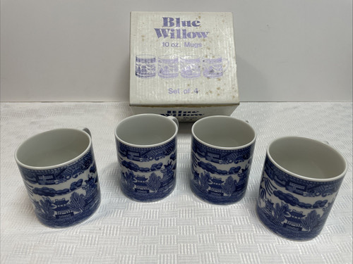 Vintage blue willow mugs - mugs, hic